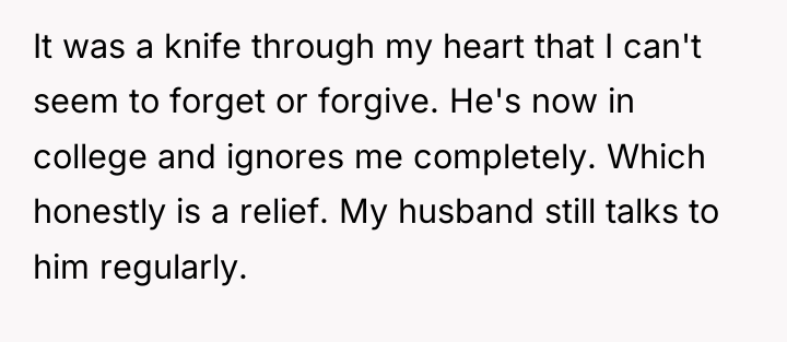 It was a knife through my heart that I can't...
