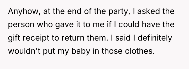 Anyhow, at the end of the party, I asked the...