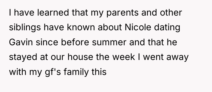 I have learned that my parents and other siblings have...