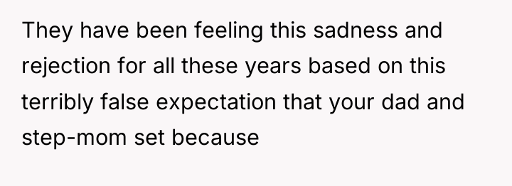 They have been feeling this sadness and rejection for all...