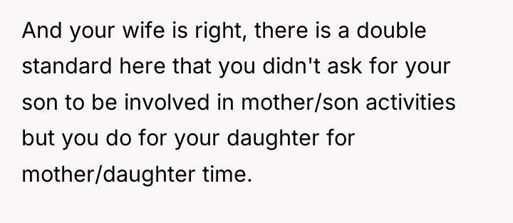 And your wife is right, there is a double standard...