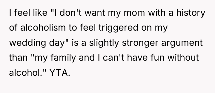 I feel like "I don't want my mom with a...