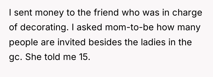I sent money to the friend who was in charge...
