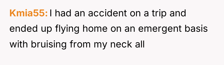 Kmia55 I had an accident on a trip and ended...