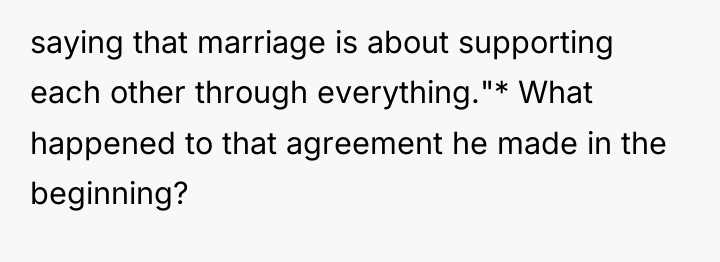 saying that marriage is about supporting each other through everything."*...