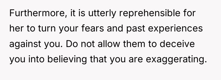Furthermore, it is utterly reprehensible for her to turn your...