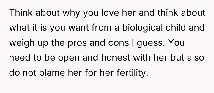 Think about why you love her and think about what...
