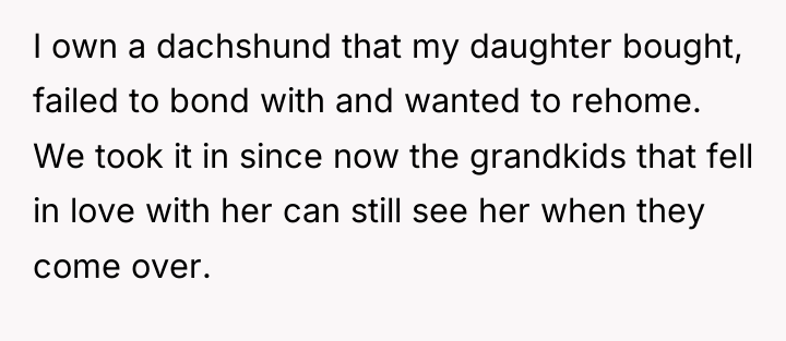 I own a dachshund that my daughter bought, failed to...