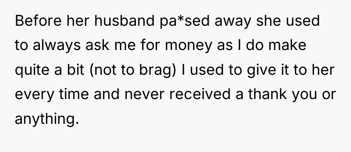 Before her husband pa*sed away she used to always ask...