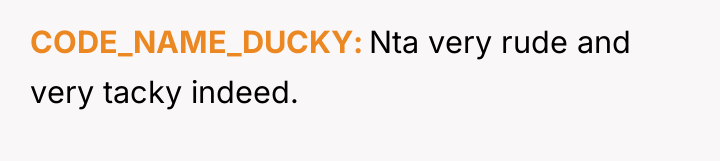 CODE_NAME_DUCKY Nta very rude and very tacky indeed.