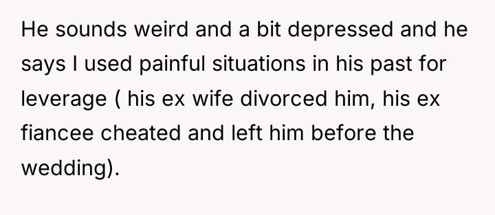 He sounds weird and a bit depressed and he says...