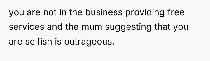 you are not in the business providing free services and...