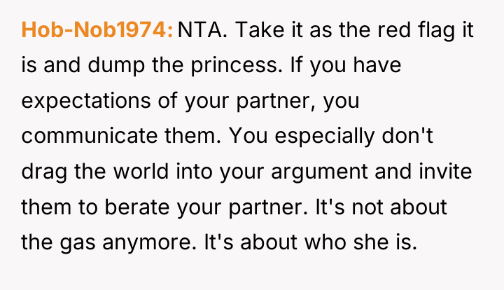 Hob-Nob1974 NTA. Take it as the red flag it is...