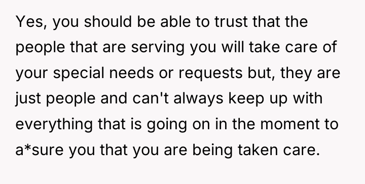 Yes, you should be able to trust that the people...