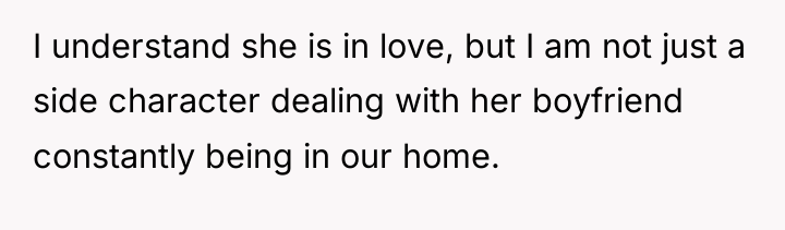I understand she is in love, but I am not...