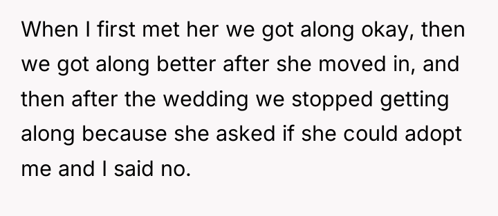 When I first met her we got along okay, then...