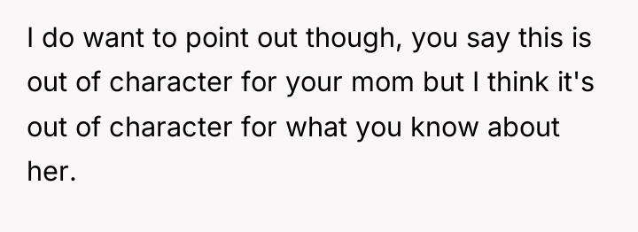I do want to point out though, you say this...