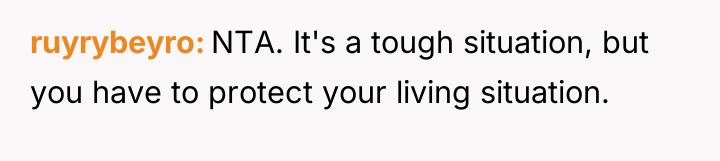 ruyrybeyro NTA. It's a tough situation, but you have to...