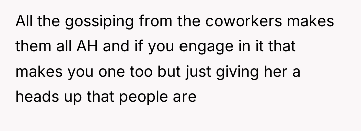 All the gossiping from the coworkers makes them all AH...