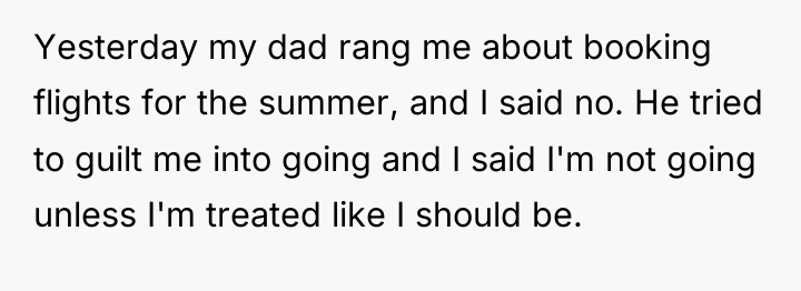 Yesterday my dad rang me about booking flights for the...