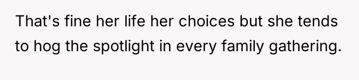 That's fine her life her choices but she tends to...