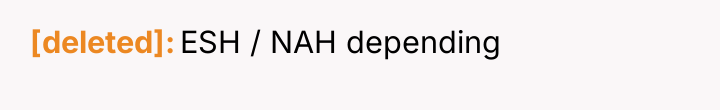 [deleted] ESH / NAH depending