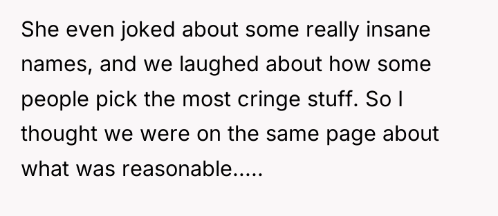 She even joked about some really insane names, and we...