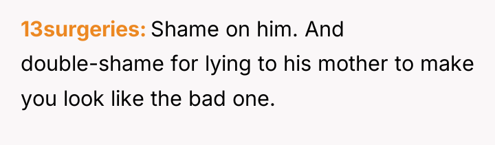 13surgeries Shame on him. And double-shame for lying to his...