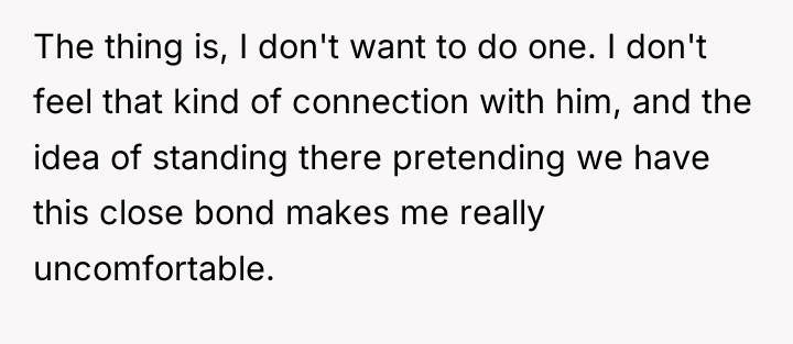 The thing is, I don't want to do one. I...