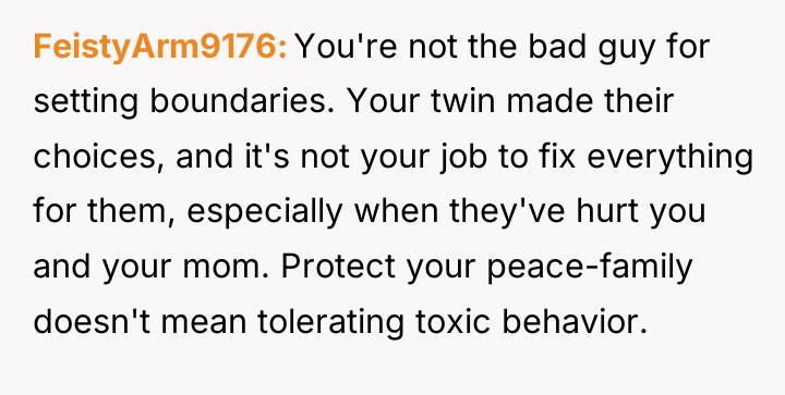 FeistyArm9176 You're not the bad guy for setting boundaries. Your...