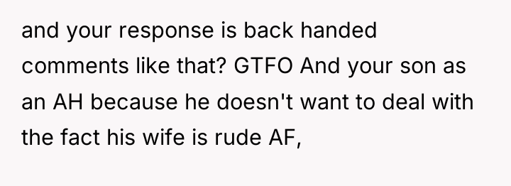 and your response is back handed comments like that? GTFO...
