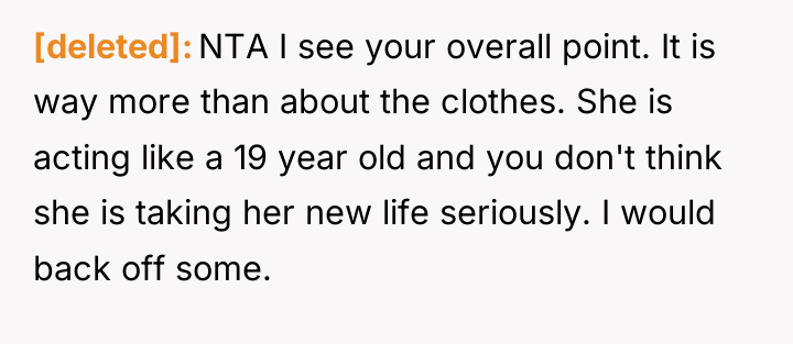 [deleted] NTA I see your overall point. It is way...