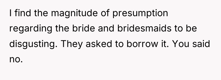 I find the magnitude of presumption regarding the bride and...
