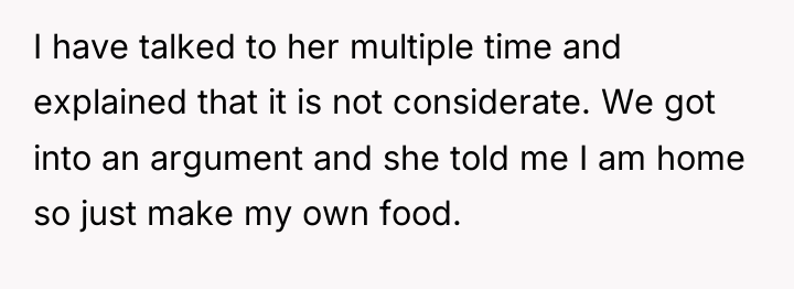 I have talked to her multiple time and explained that...