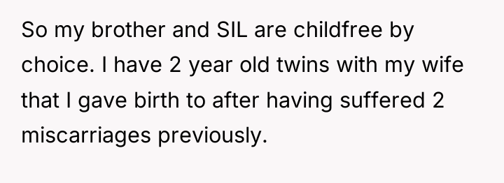 So my brother and SIL are childfree by choice. I...