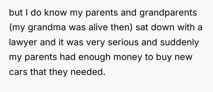 but I do know my parents and grandparents (my grandma...