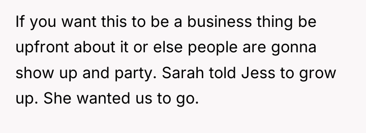 If you want this to be a business thing be...