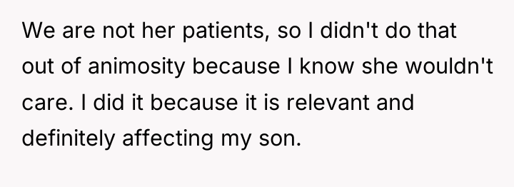 We are not her patients, so I didn't do that...