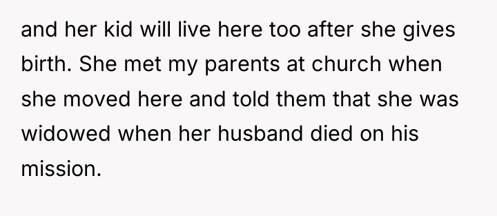 and her kid will live here too after she gives...