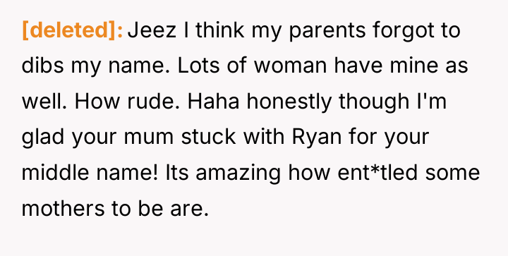 [deleted] Jeez I think my parents forgot to dibs my...