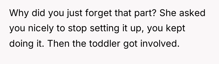 Why did you just forget that part? She asked you...