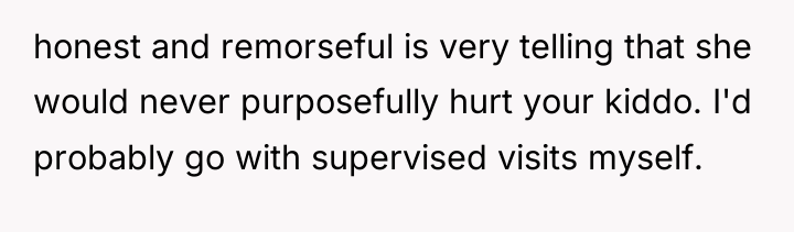 honest and remorseful is very telling that she would never...