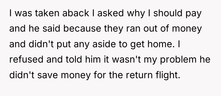 I was taken aback I asked why I should pay...