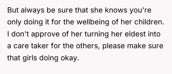 But always be sure that she knows you're only doing...