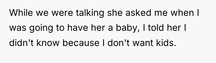While we were talking she asked me when I was...