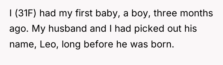 I (31F) had my first baby, a boy, three months...