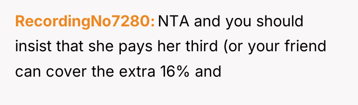 RecordingNo7280 NTA and you should insist that she pays her...