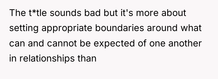 The t*tle sounds bad but it's more about setting appropriate...