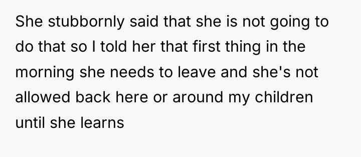 She stubbornly said that she is not going to do...