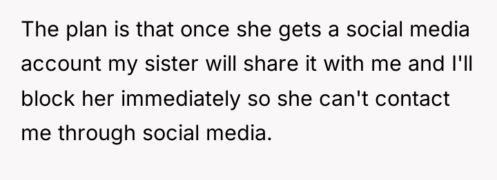 The plan is that once she gets a social media...